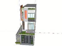 File sketchup nhà lô phố 3 tầng 5x19m