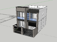 File sketchup nhà phố 2 tầng 9x14.5m