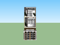 File sketchup nhà phố 3 tầng 4x29.15m