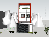 File sketchup nhà phố 3 tầng 5x15.7m