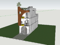 File sketchup nhà phố 3 tầng 5x17.5m