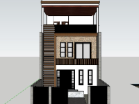 File sketchup nhà phố 3 tầng 6.2x14.9m