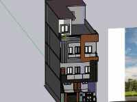 File sketchup Nhà phố 3 tầng 6x12m đẹp