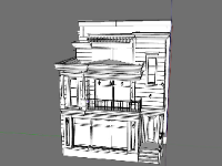 Nhà phố 3 tầng,model su nhà phố 3 tầng,nhà phố 3 tầng file su,sketchup nhà phố 3 tầng