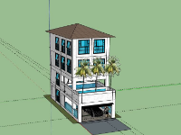 File sketchup nhà phố 4 tầng 5x12m