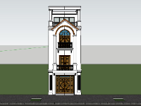 File sketchup nhà phố tân cổ điển 5x24m