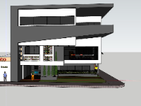 File sketchup shop thú cưng 3 tầng 16x16m