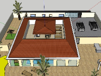 File sketchup tổng thể khu villa 1 tầng