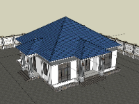 su biệt thự,sketchup biệt thự,su biệt thự 1 tầng