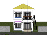 Biệt thự 2 tầng,model su biệt thự 2 tầng,file sketchup biệt thự 2 tầng