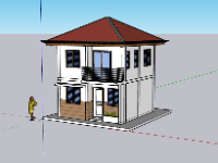 File su nhà 2 tầng,ngoại cảnh nhà 2 tầng,sketchup nhà 2 tầng hiện đại