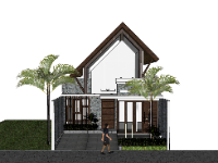 nhà gác lửng,su nhà gác lửng,sketchup nhà gác lửng