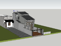 su nhà phố,sketchup nhà phố,nhà phố 2 tầng