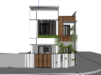 su nhà phố,sketchup nhà phố,nhà phố 2 tầng