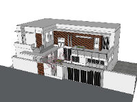 su nhà phố,sketchup nhà phố,nhà phố 2 tầng