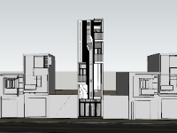 su nhà phố,sketchup nhà phố,su nhà phố 5 tầng