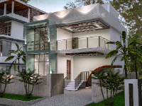 sketchup villa 2 tầng,villa 2 tầng,mẫu villa hiện đại