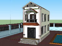 Free mẫu nhà 2 tầng sketchup