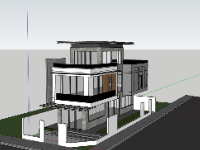 Free nhà 3 tầng sketchup đẹp