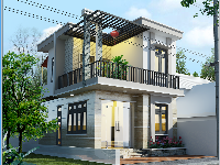 Full bản vẽ kiến trúc - kết cấu - điện nước - model su - dự toán nhà ở gia đình 2 tầng kích thước 5.78x7.78m