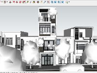 Full bản vẽ nhà phố 4 tầng 5x20m gồm autocad kiến trúc, kết cấu, điện nước và model 3d sketchup
