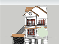 Mẫu biệt thự 2 tầng đẹp mắt sketchup