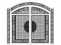 Mẫu cnc cổng 2 cánh đơn giản dxf