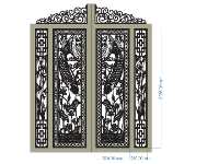 Mẫu cổng 4 cánh cnc,file cnc cổng 4 cánh,mẫu cnc cổng 4 cánh