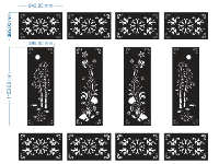 Mẫu cnc cổng 4 cánh trúc hoa lá