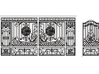 Mẫu cổng 2 cánh chính phụ đẹp nhất dxf