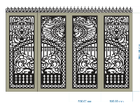 Mẫu cổng 4 cánh cnc thiết kế đẹp nhất dxf