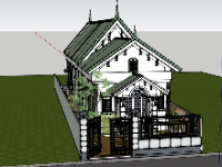 su nhà 1 tầng,model su nhà 1 tầng,sketchup nhà 1 tầng