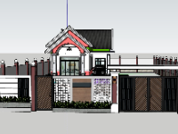 Mẫu nhà 1 tầng cực đẹp sketchup