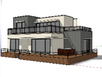 Mẫu nhà 2 tầng 9x12m file sketchup