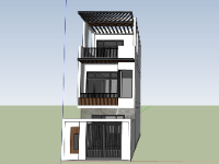 nhà phố 3 tầng,file sketchup nhà phố,nhà phố hiện đại