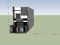 Mẫu sketchup nhà phố 2 tầng 6x21.5m