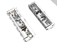 Mẫu sketchup nội thất nhà phố 2 tầng 5x20m