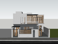 biệt thự,sketchup biệt thự,biệt thự 2 tầng