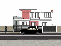 nhà 2 tầng,sketchup nhà 2 tầng,su nhà 2 tầng