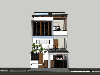 su nhà phố,sketchup nhà phố,su nhà phố 2 tầng