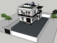 File Sketchup biệt thự,Biệt thự 2 tầng hiện đại,Thiết kế biệt thự,biệt thự 2 tầng