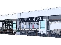 Model 3d sketchup nội thất quán cafe