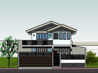 Model biệt thự 2 tầng 12x18m file sketchup