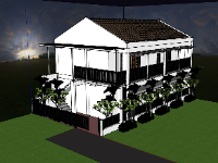 Model nhà 2 tầng nông thôn sketchup