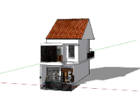 Model nhà phố 2 tầng 5x13m