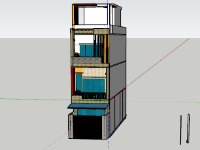 Model nhà phố 4 tầng kt 5.5x14.5m