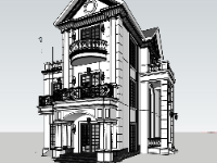 biệt thự 3 tầng,model su biệt thự 3 tầng,kiến trúc biệt thự,biệt thự tân cổ điển