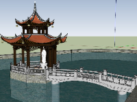 Model sketchup chùa,file sketchup chùa quế,bản vẽ chùa 3d