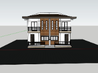 Model sketchup mặt đứng nhà liền kề