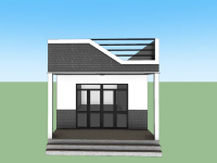 Model sketchup nhà cấp 4 kt 5.2x25.6m